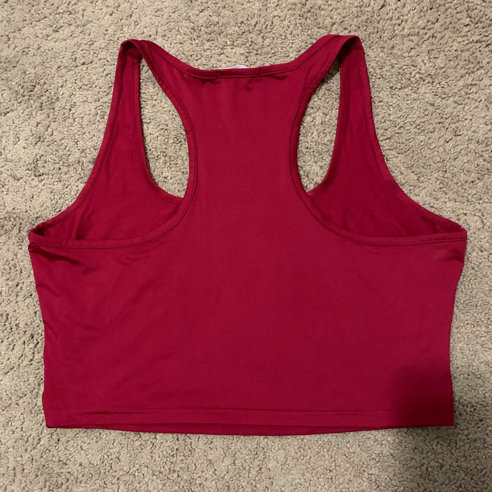 XL Racerback Red Cropped Tank - Picture 2 of 2
